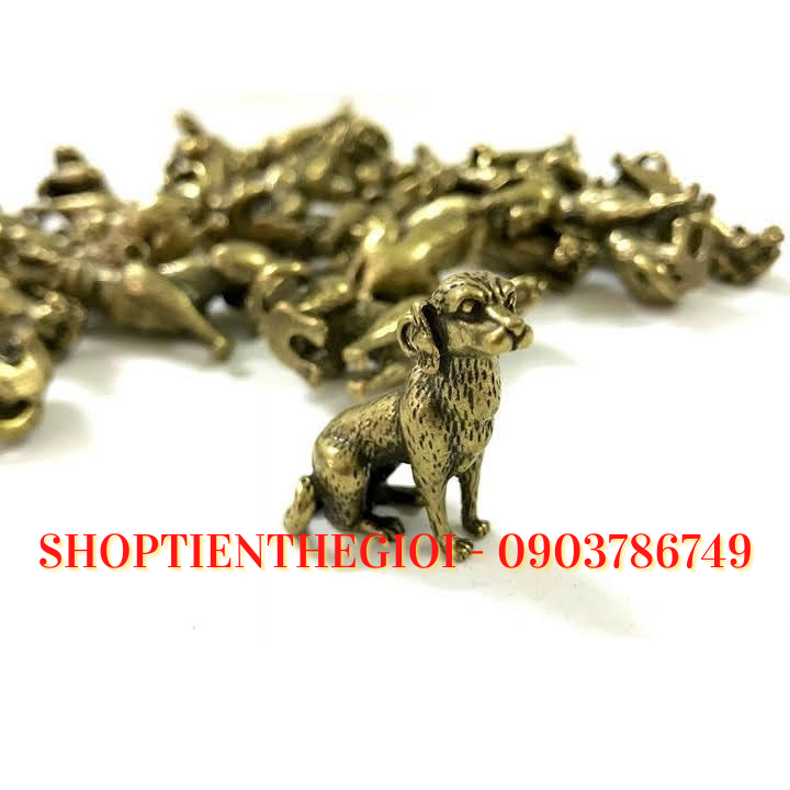 Móc Khóa Tượng Đồng Con Chó Ngồi - SP005460